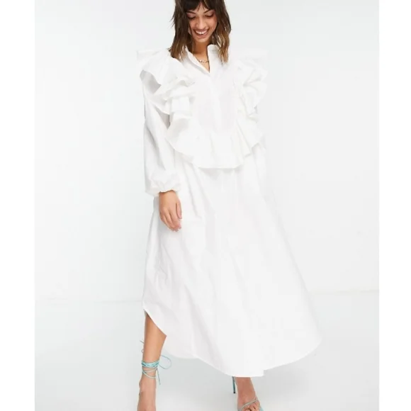 Asos Edition oversized white shirt dress - Picture 1 of 14